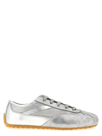 Alexander McQueen Silver Leather Boxe Basse Sneakers