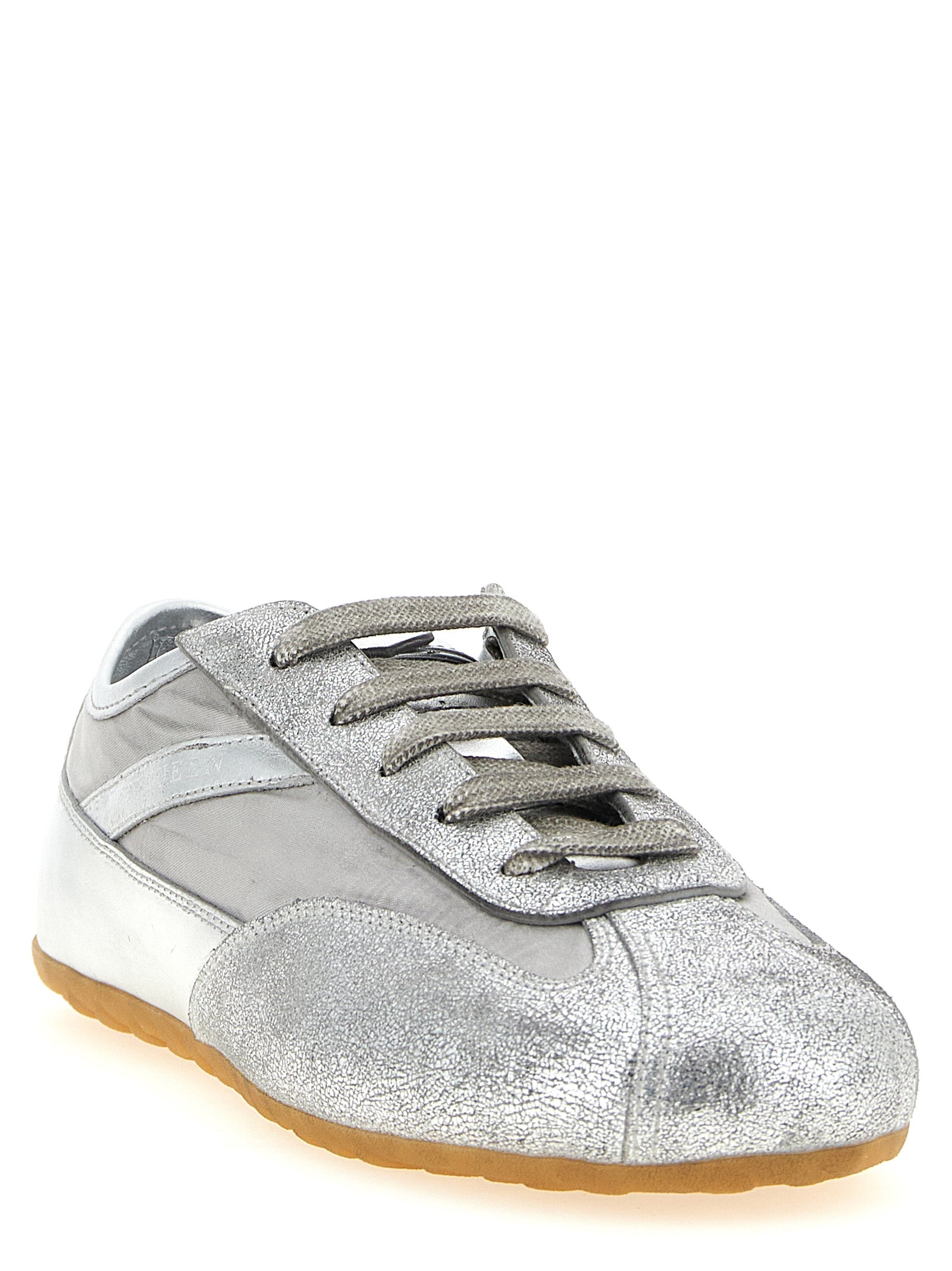 Alexander McQueen Silver Leather Boxe Basse Sneakers