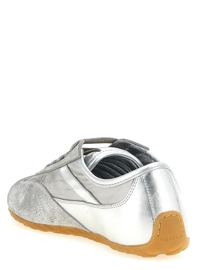 Alexander McQueen Silver Leather Boxe Basse Sneakers