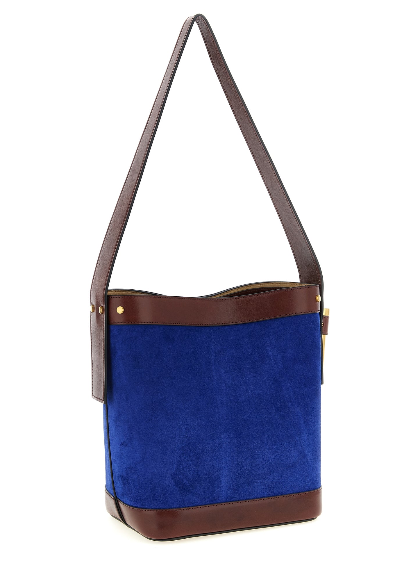 Versace Blue Calfskin Shoulder Bag - Pivot Bucket Bag