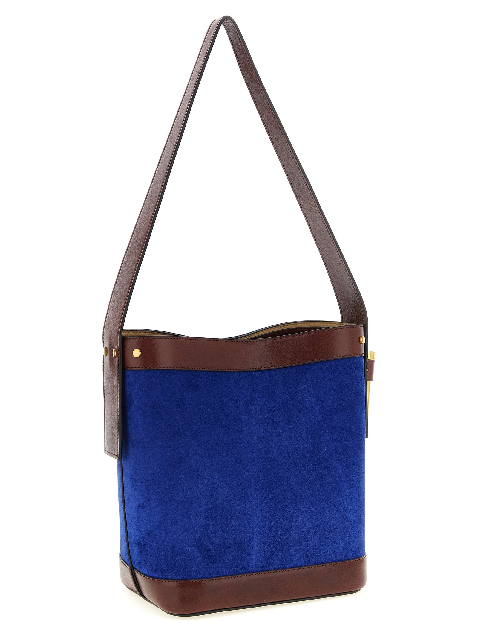 Versace Blue Calfskin Shoulder Bag - Pivot Bucket Bag