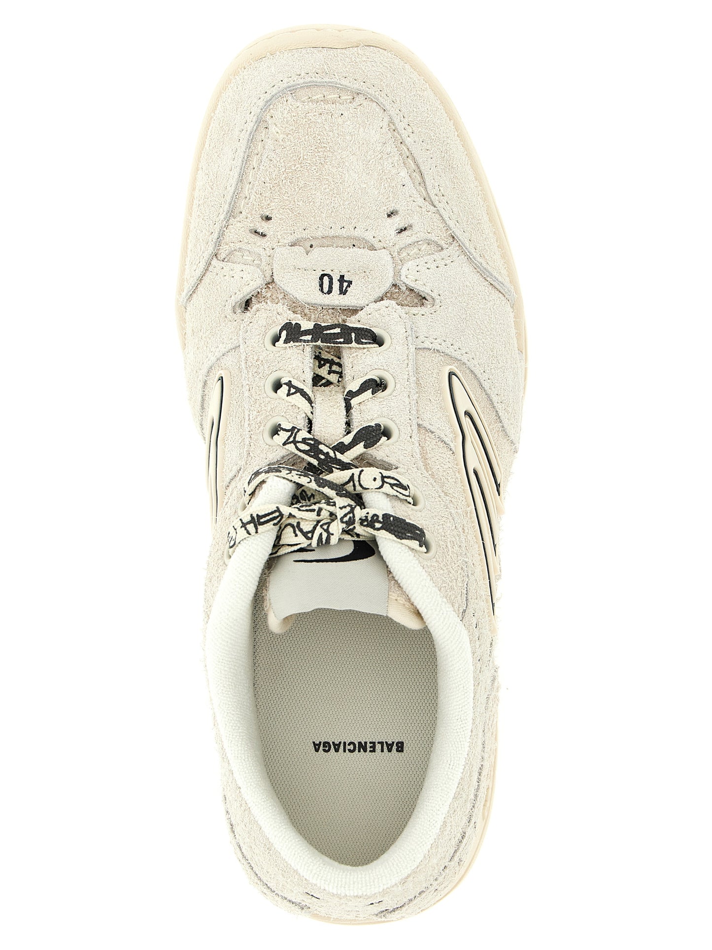 Balenciaga Hamptons Beige Bovine Leather Platform Sneakers