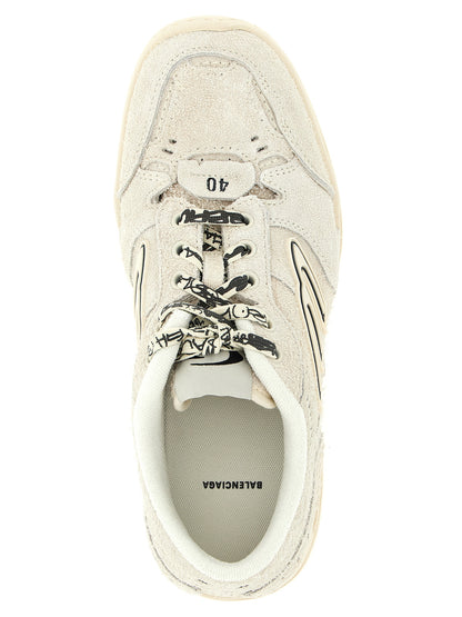 Balenciaga Hamptons Beige Bovine Leather Platform Sneakers