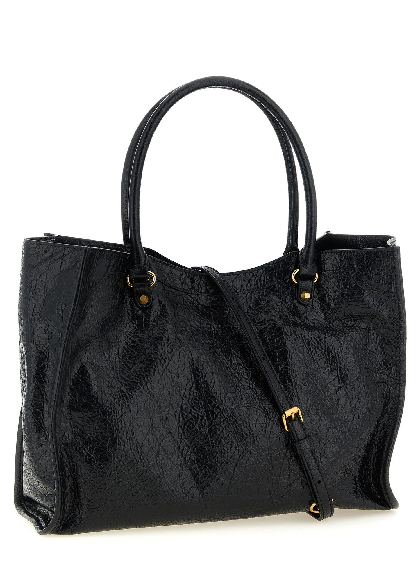 Balenciaga Arena Storico ‘Le City S’ Black Lamb Leather Tote Bag