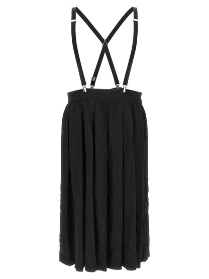 Comme Des Garçons Black Polyester Midi Skirt
