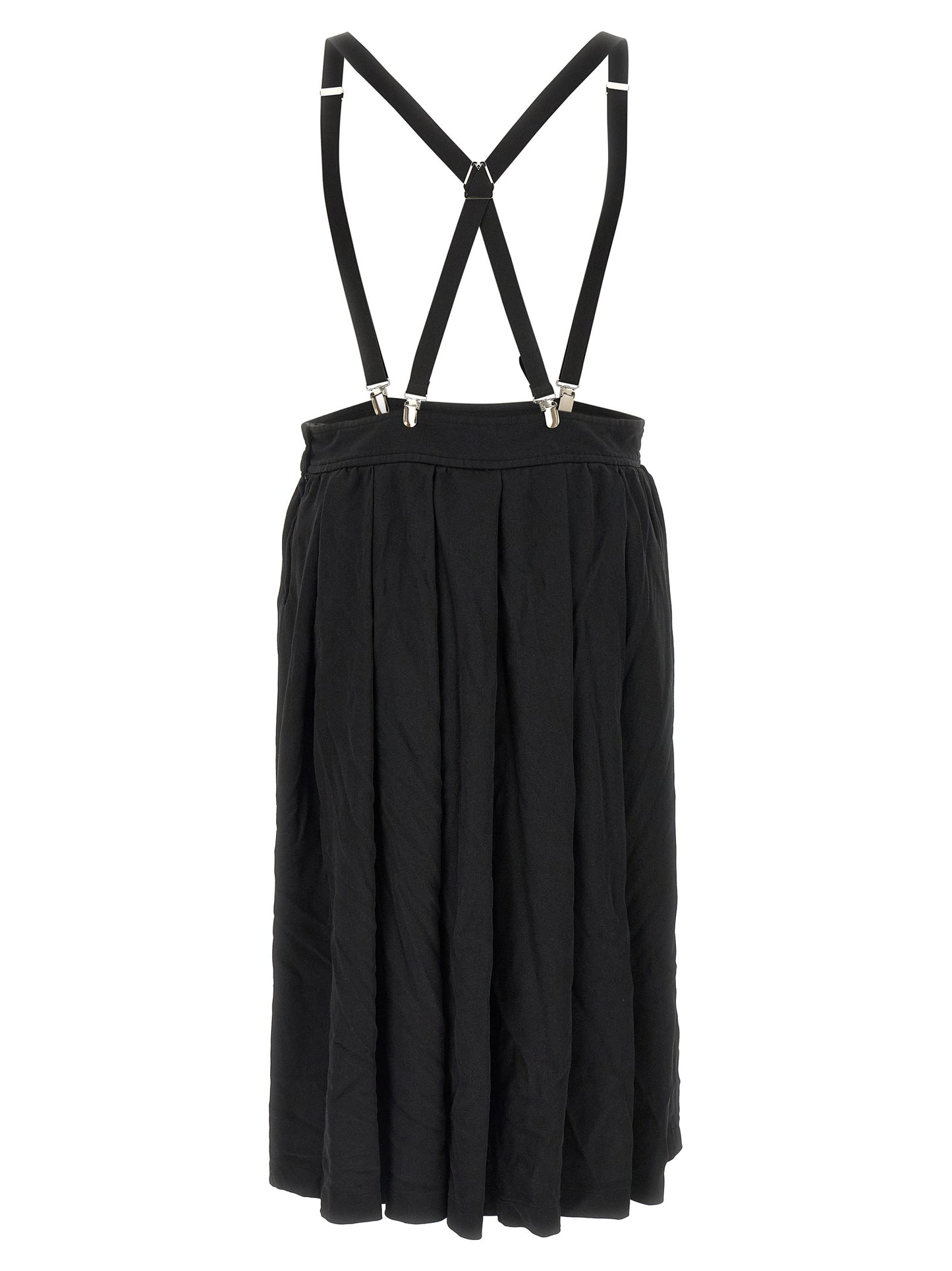 Comme Des Garçons Black Polyester Midi Skirt