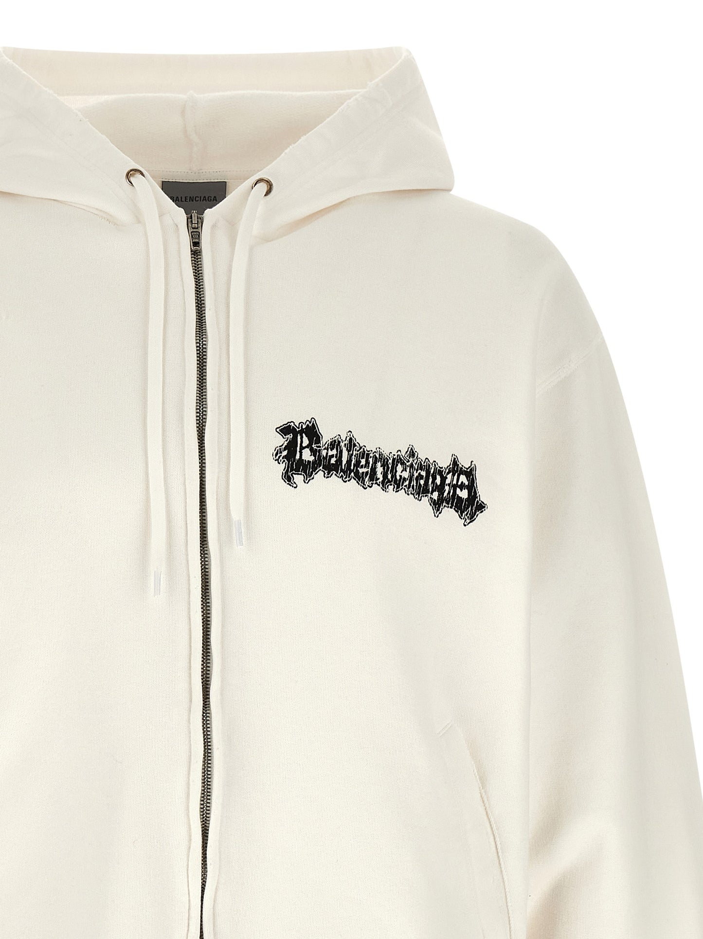 Balenciaga White Cotton Sweatshirt - Salon De Couture Print