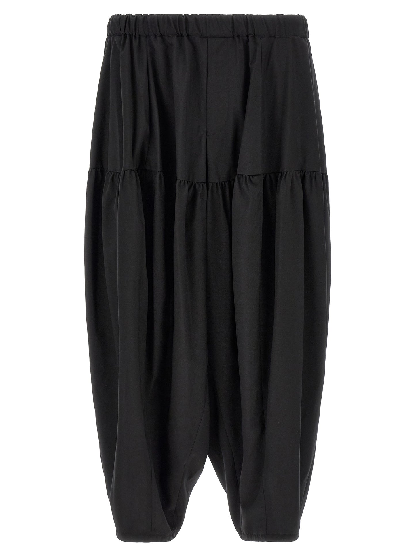Comme Des Garçons Black Polyester Barrel Leg Casual Pants