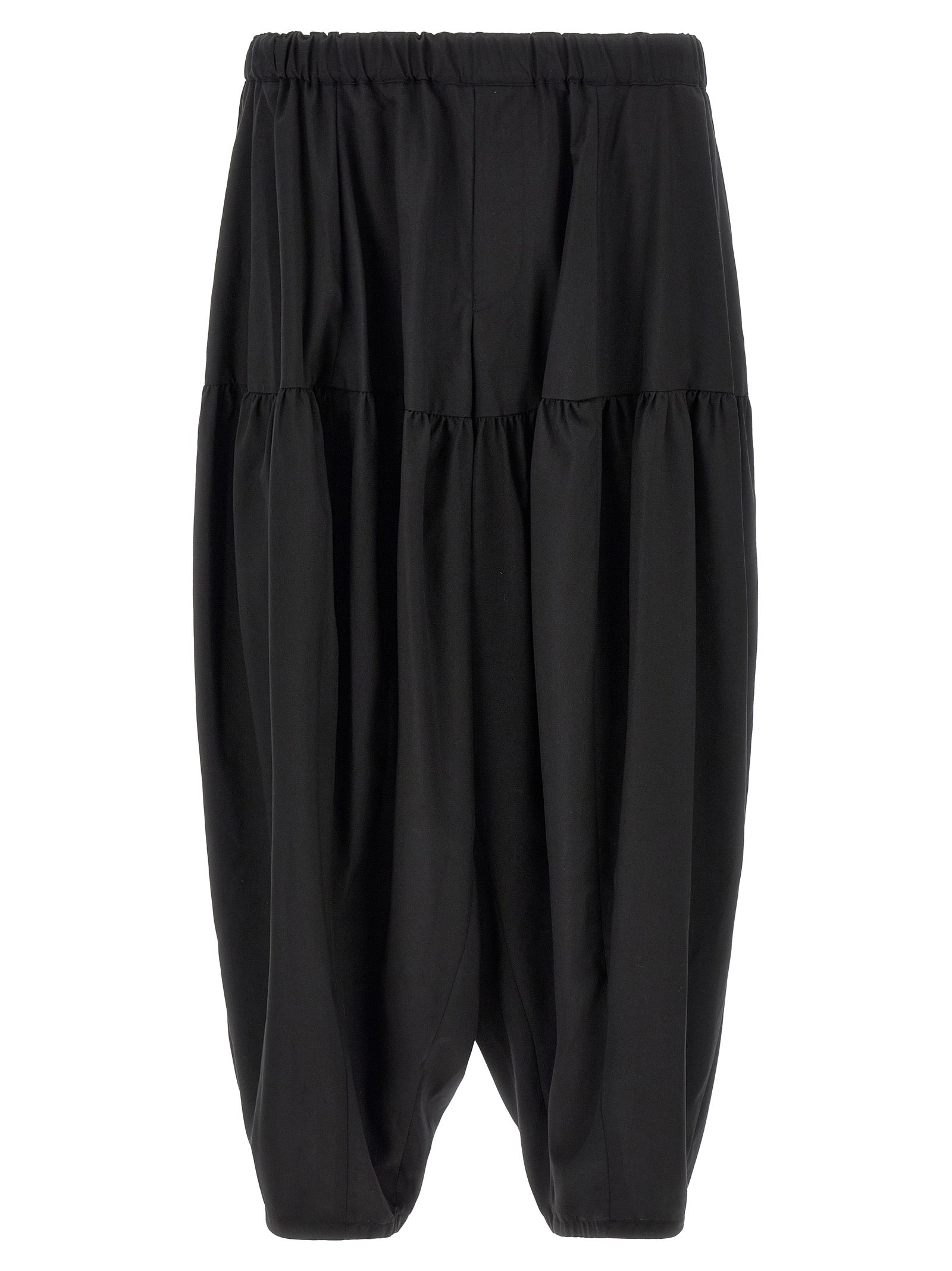 Comme Des Garçons Black Polyester Barrel Leg Casual Pants