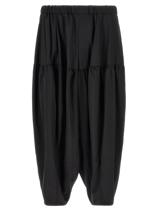 Comme Des Garçons Black Polyester Barrel Leg Casual Pants