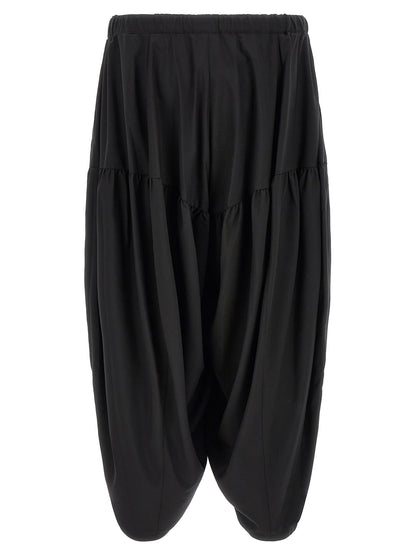 Comme Des Garçons Black Polyester Barrel Leg Casual Pants