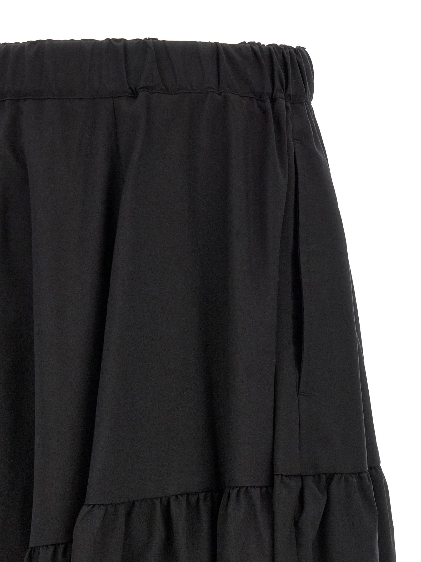 Comme Des Garçons Black Polyester Barrel Leg Casual Pants
