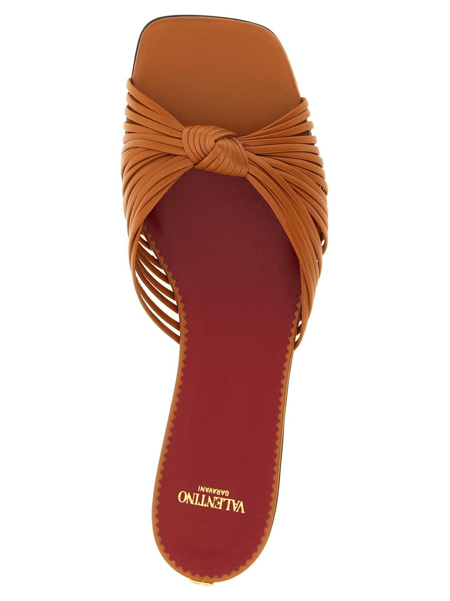 Valentino Garavani Brown Goatskin Slides EU39/US9