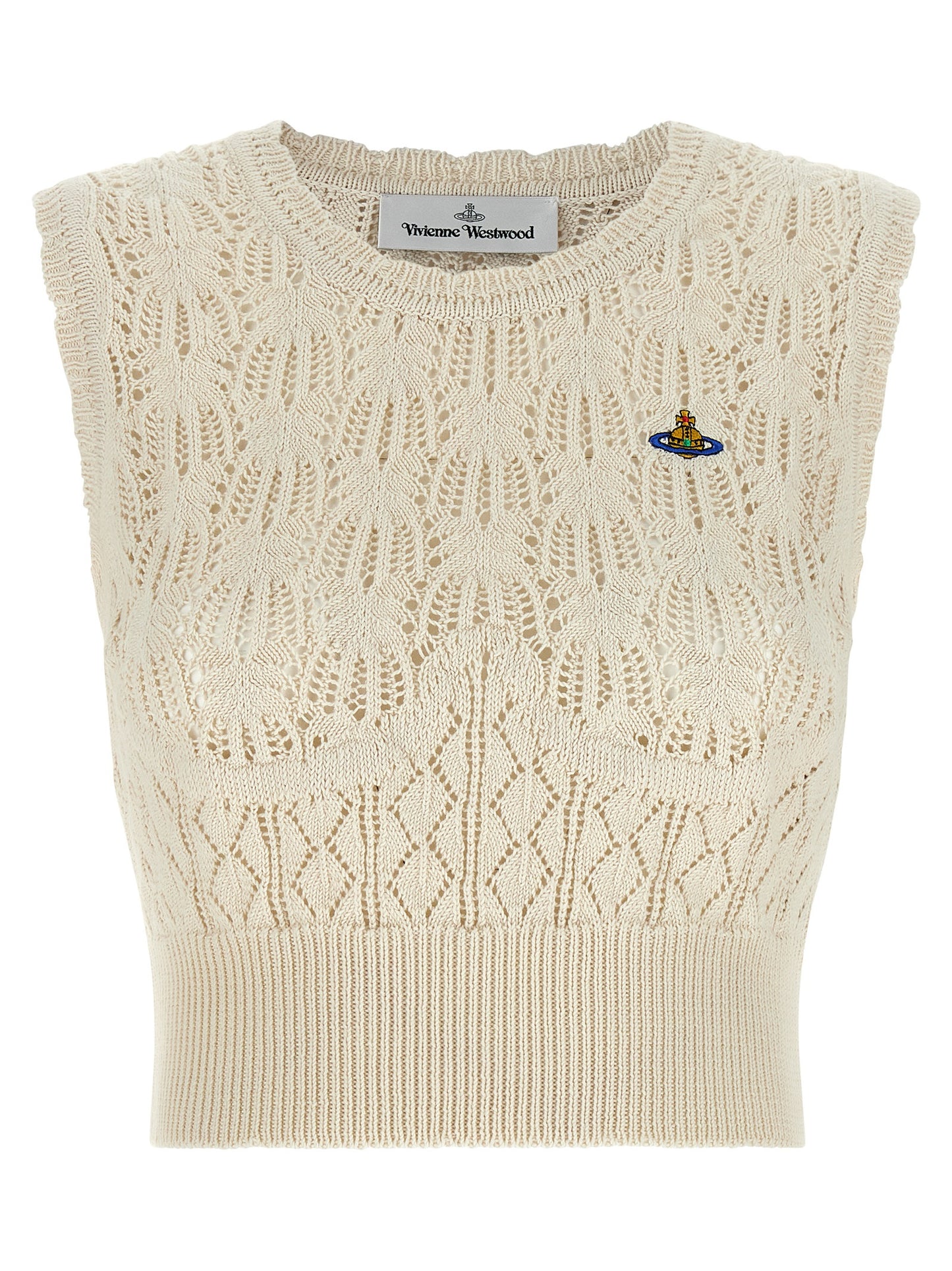 Vivienne Westwood Beige Cotton Sleeveless T-Shirt