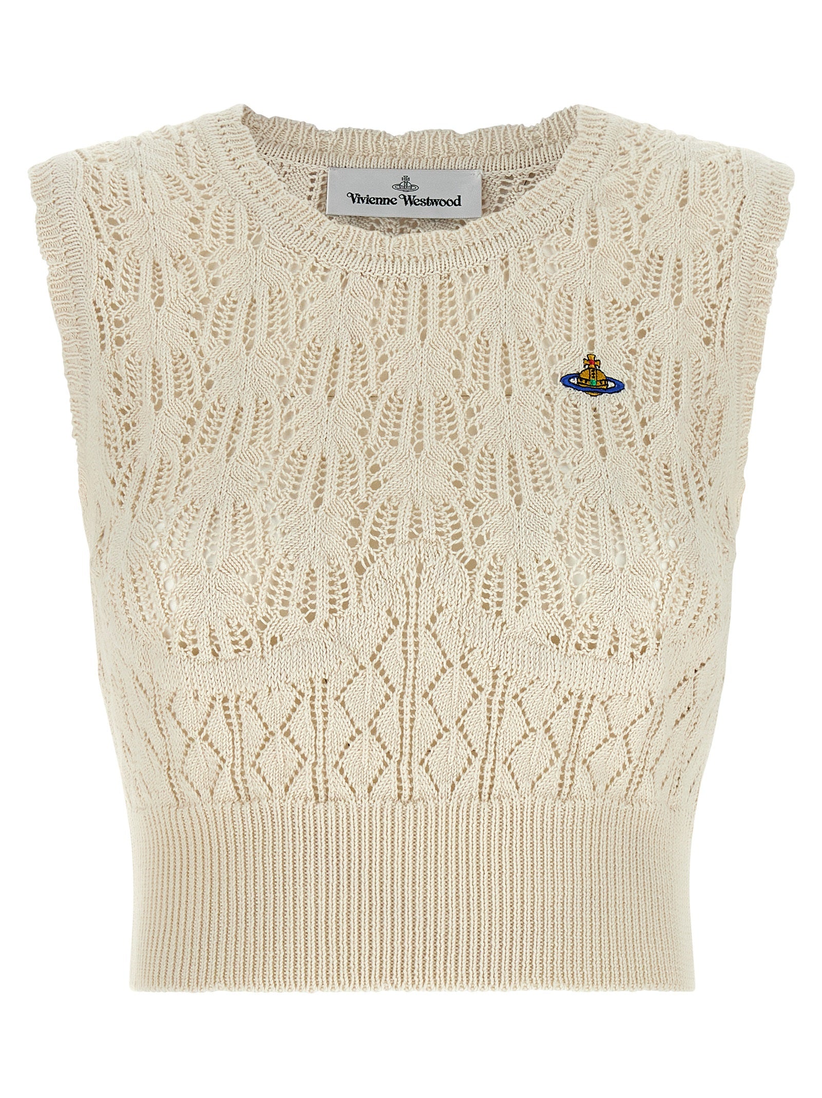 Vivienne Westwood Beige Cotton Sleeveless T-Shirt