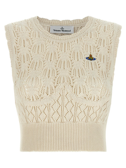 Vivienne Westwood Beige Cotton Sleeveless T-Shirt