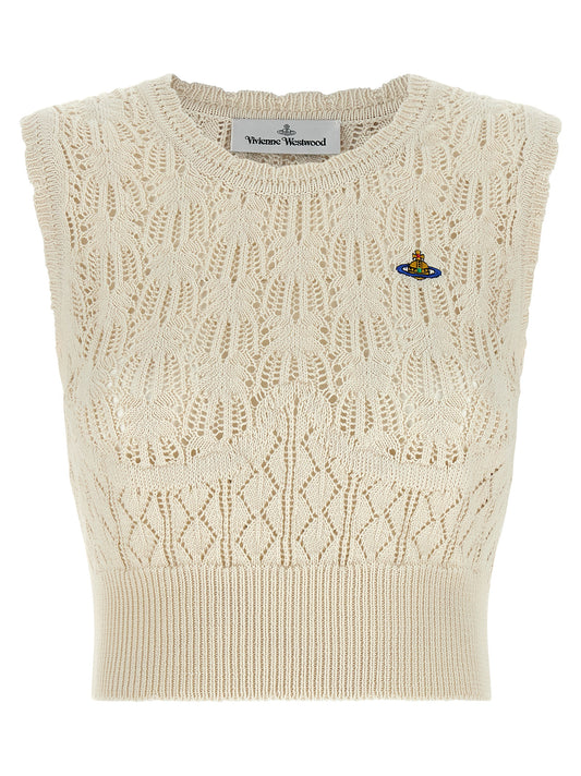 Vivienne Westwood Beige Cotton Sleeveless T-Shirt