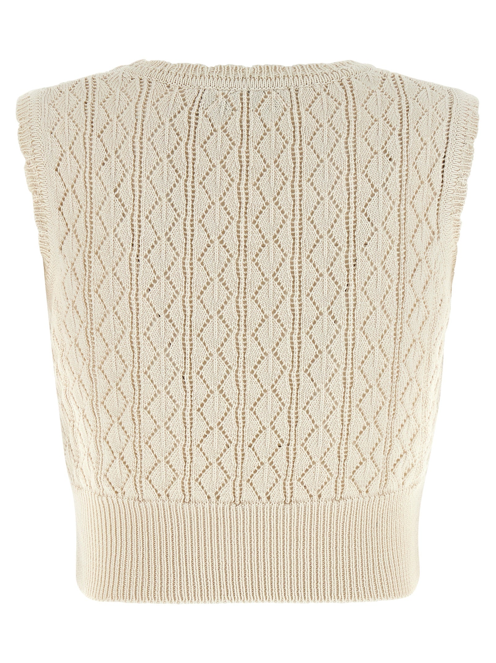 Vivienne Westwood Beige Cotton Sleeveless T-Shirt