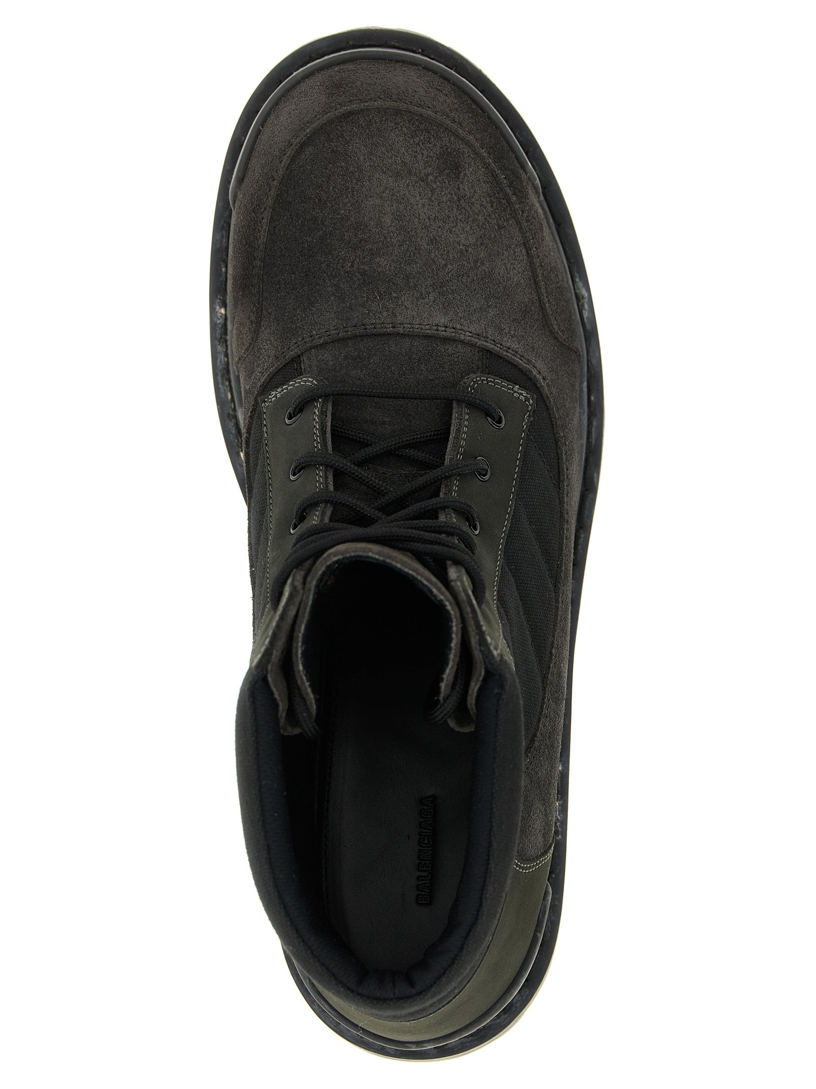 Balenciaga Brown Calfskin Combat Strike Ankle Boots