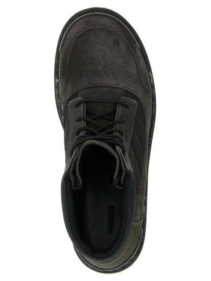 Balenciaga Brown Calfskin Combat Strike Ankle Boots
