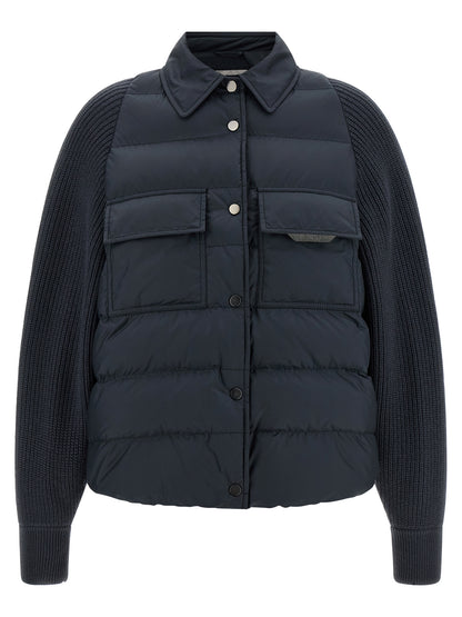 Brunello Cucinelli Blue Polyester Full-Length Jacket