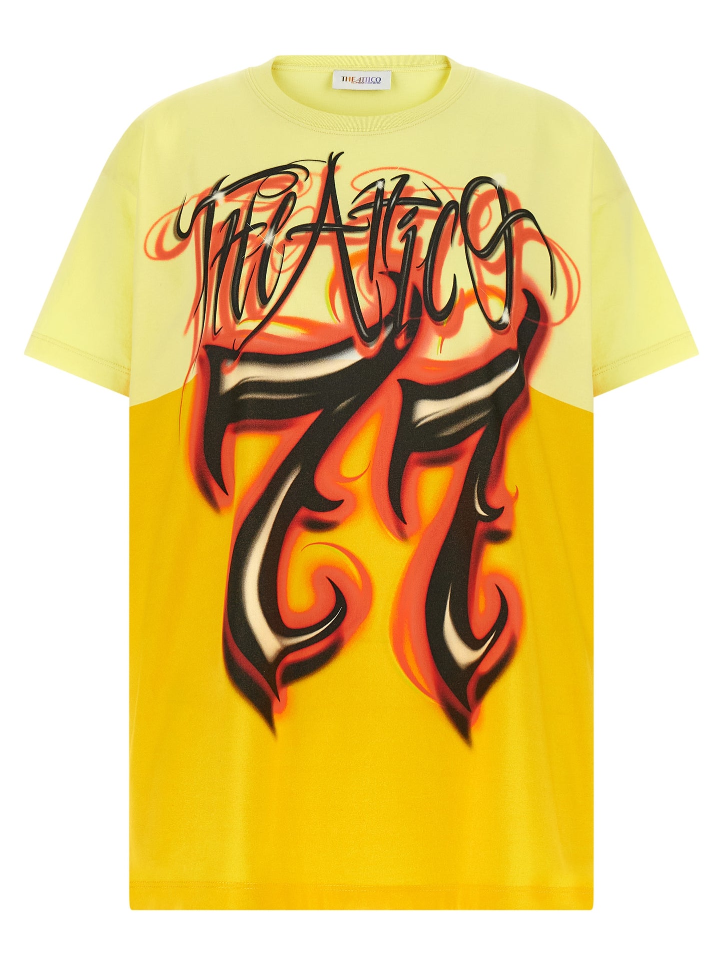 The Attico Bicolor Cotton T-Shirt - Yellow