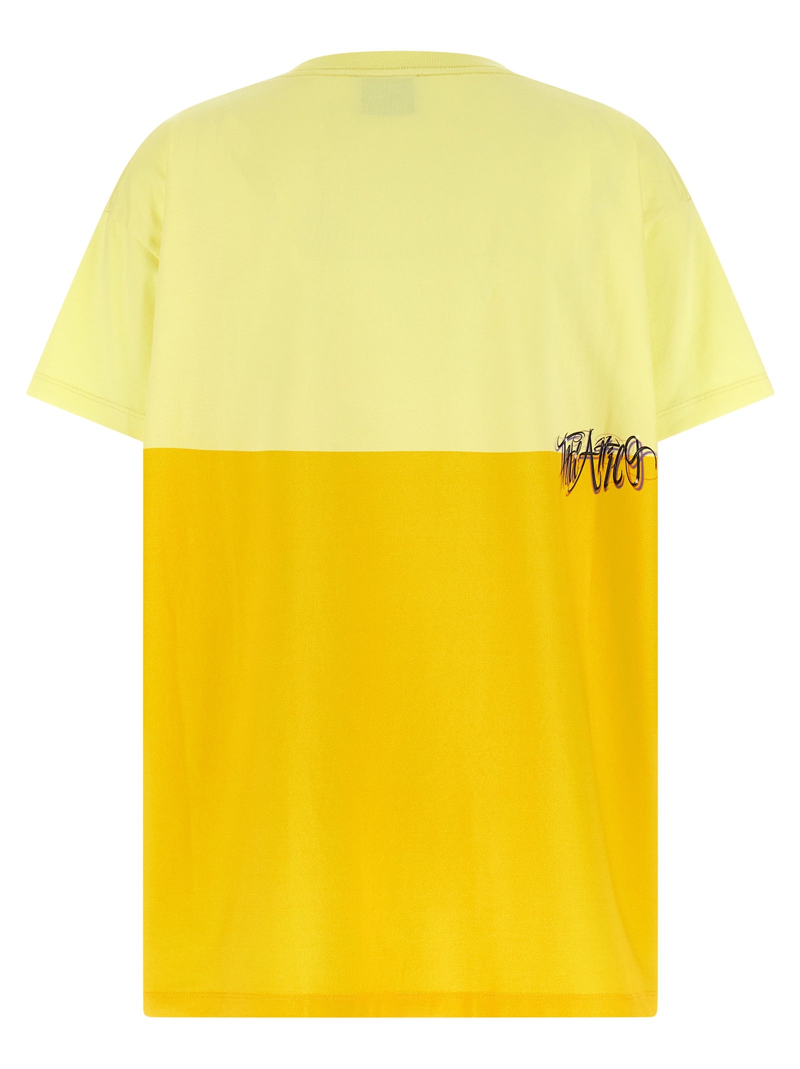 The Attico Bicolor Cotton T-Shirt - Yellow