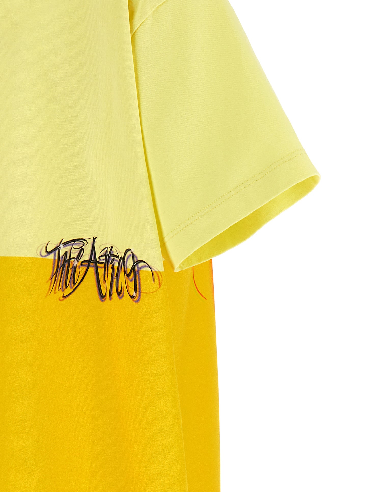 The Attico Bicolor Cotton T-Shirt - Yellow