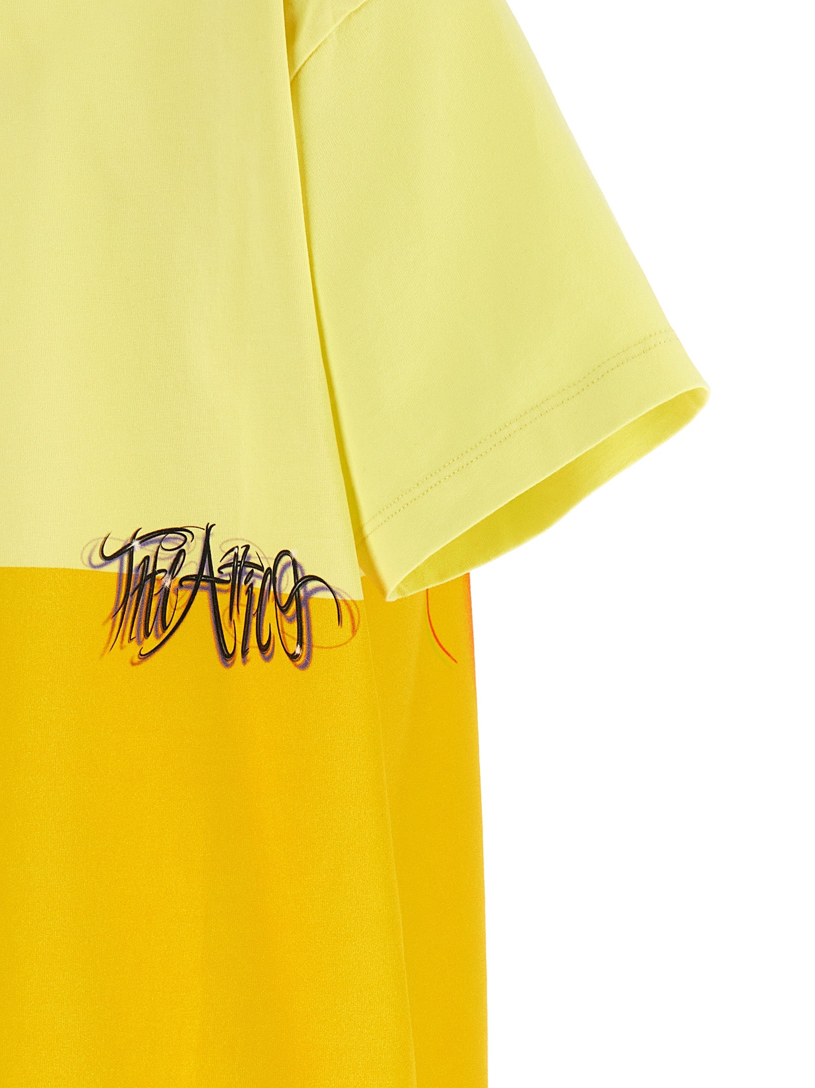 The Attico Bicolor Cotton T-Shirt - Yellow