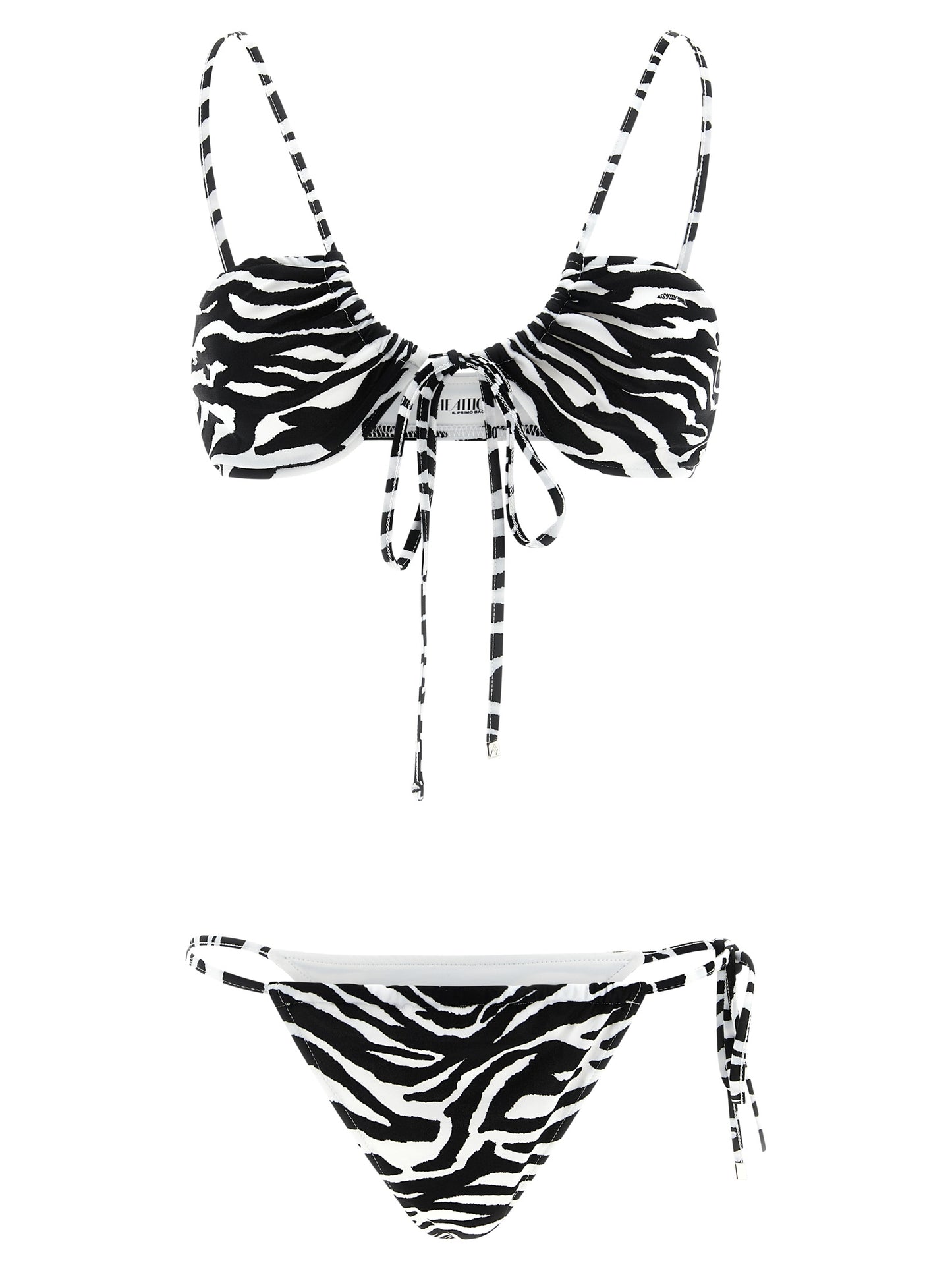 The Attico Black & White Zebra Print Bikini
