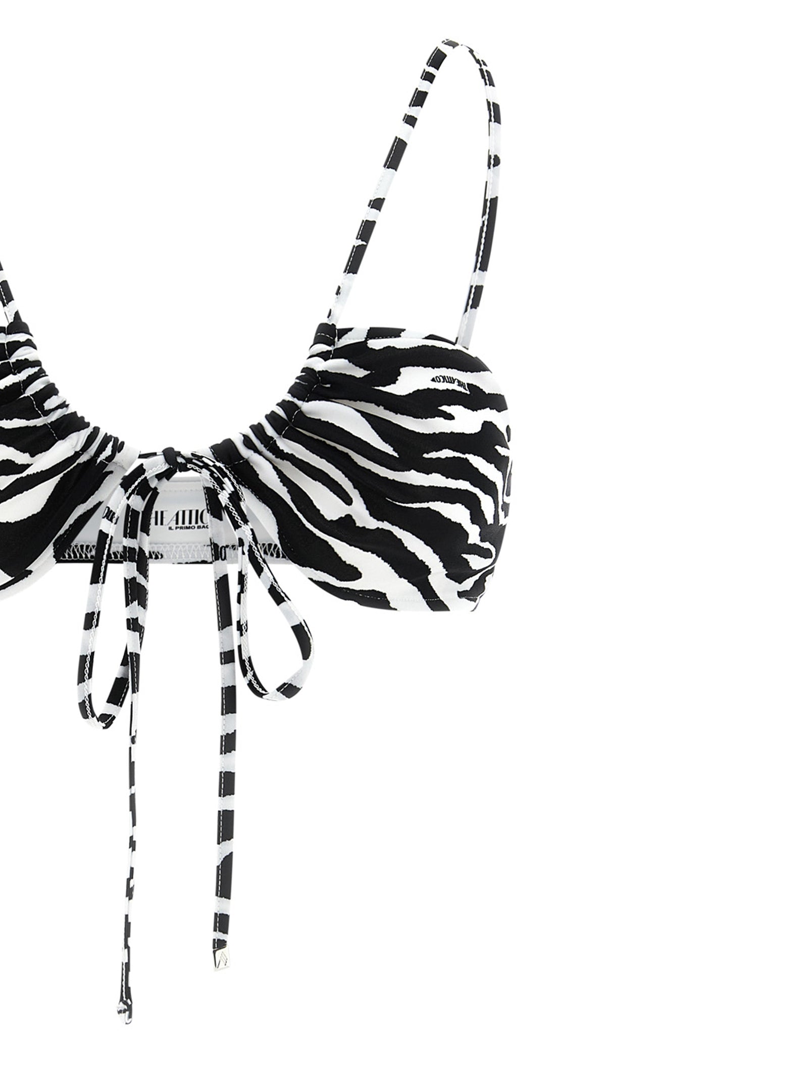 The Attico Black & White Zebra Print Bikini