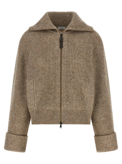Brunello Cucinelli Beige Cashmere Cardigan