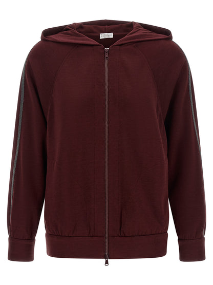 Brunello Cucinelli Bordeaux Cotton Sweatshirt