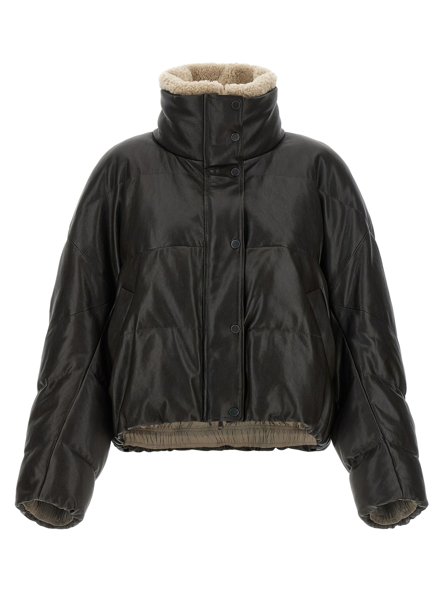 Brunello Cucinelli Brown Lamb Leather Jacket