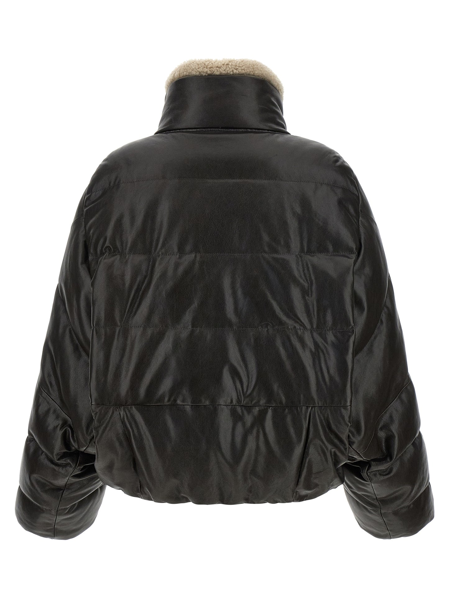 Brunello Cucinelli Brown Lamb Leather Jacket