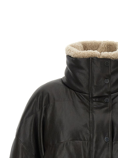 Brunello Cucinelli Brown Lamb Leather Jacket