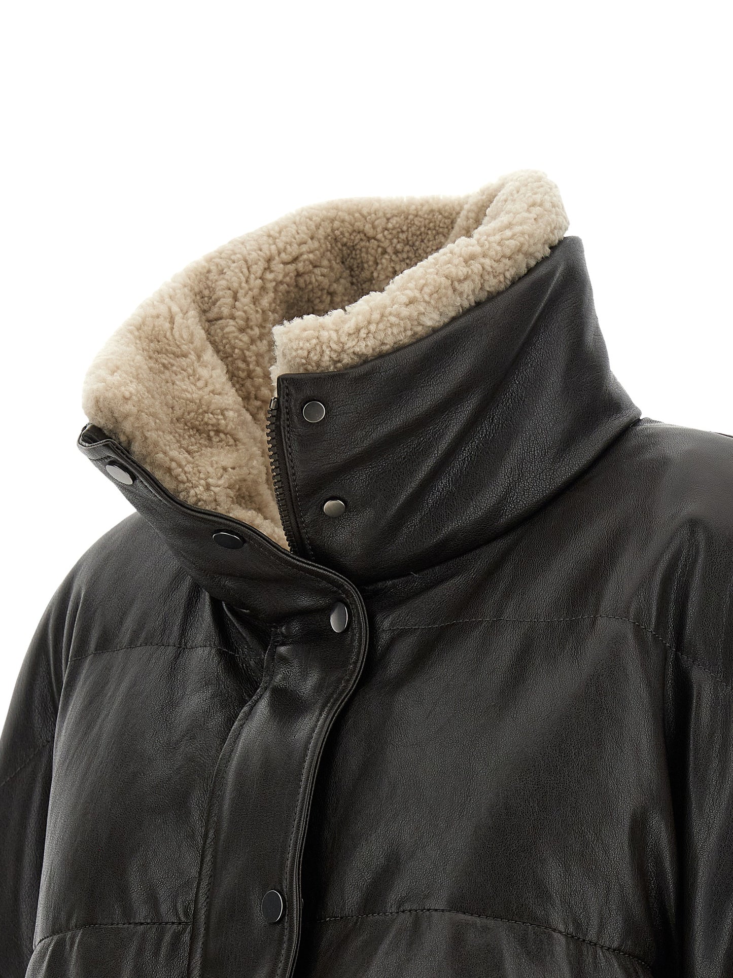 Brunello Cucinelli Brown Lamb Leather Jacket