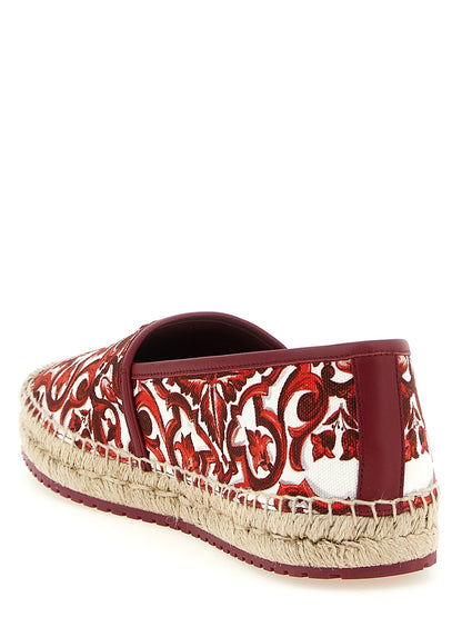 Dolce & Gabbana Multicolor Cotton Espadrilles – Majolica Print
