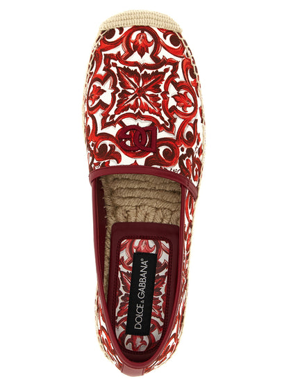 Dolce & Gabbana Multicolor Cotton Espadrilles – Majolica Print
