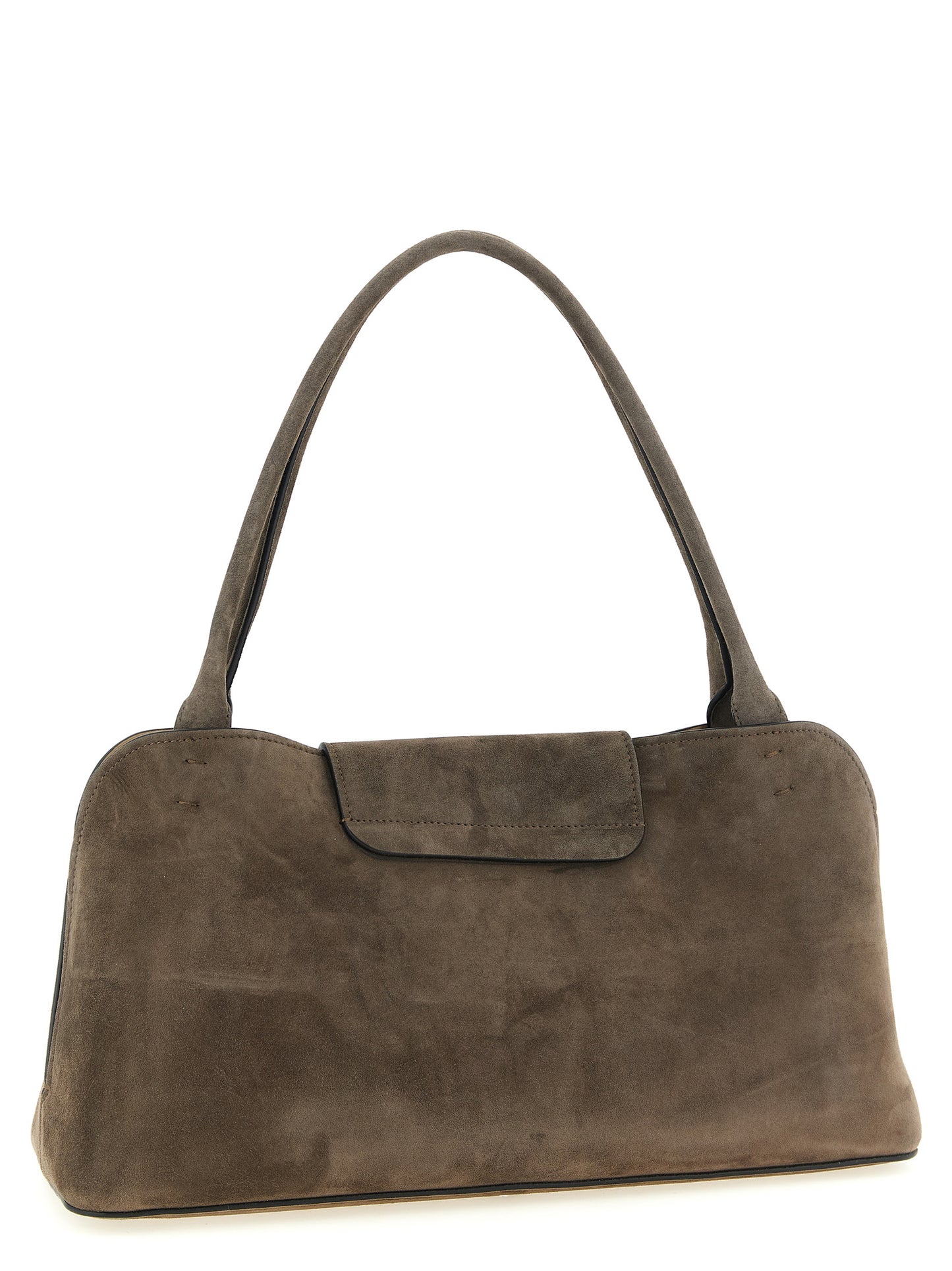 Versace Vivian Medium Shoulder Bag in Brown Calfskin Leather
