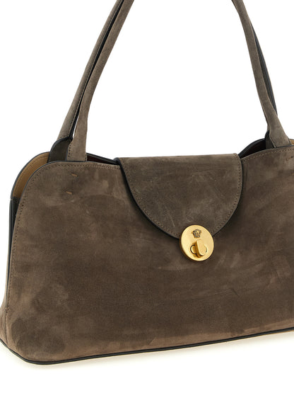 Versace Vivian Medium Shoulder Bag in Brown Calfskin Leather