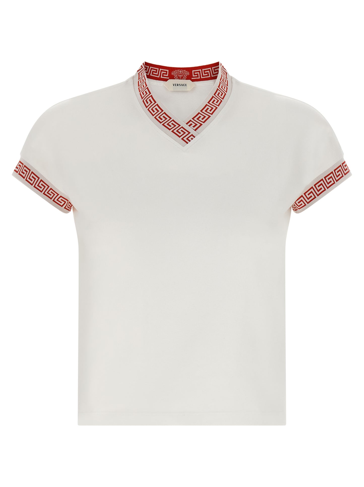 Versace Multicolor Cotton T-Shirt in Red