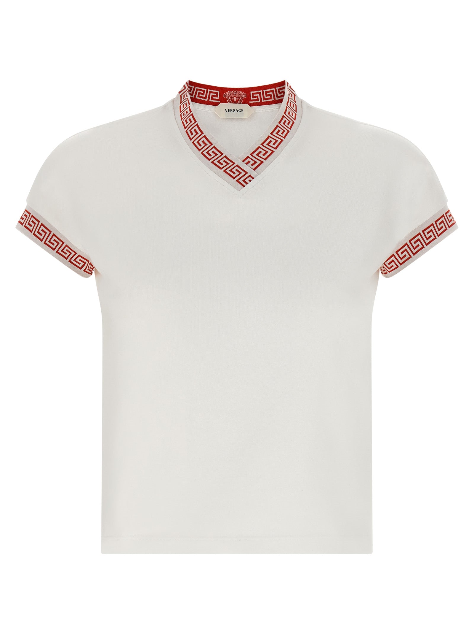 Versace Multicolor Cotton T-Shirt in Red