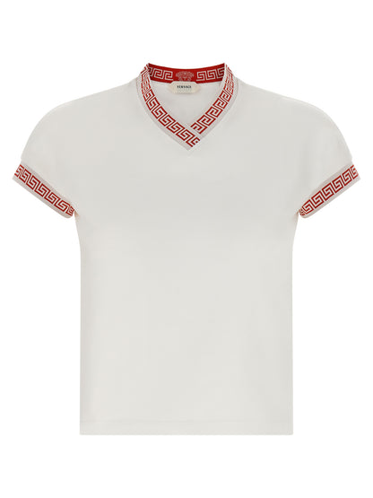 Versace Multicolor Cotton T-Shirt in Red