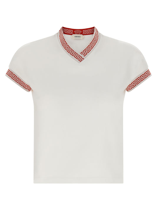 Versace Multicolor Cotton T-Shirt in Red