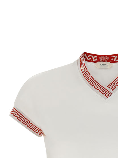 Versace Multicolor Cotton T-Shirt in Red