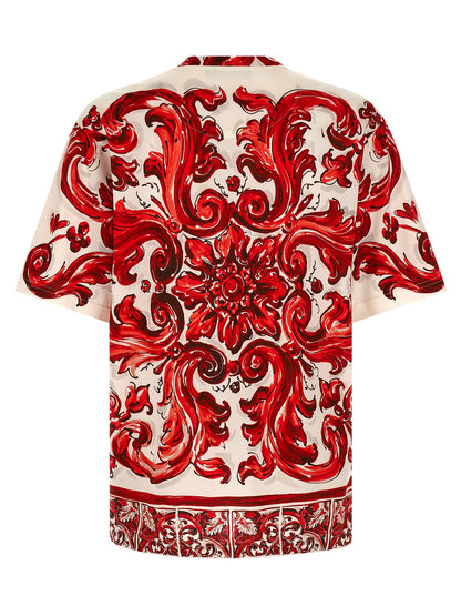 Dolce & Gabbana Majolica Print Cotton T-Shirt - Red