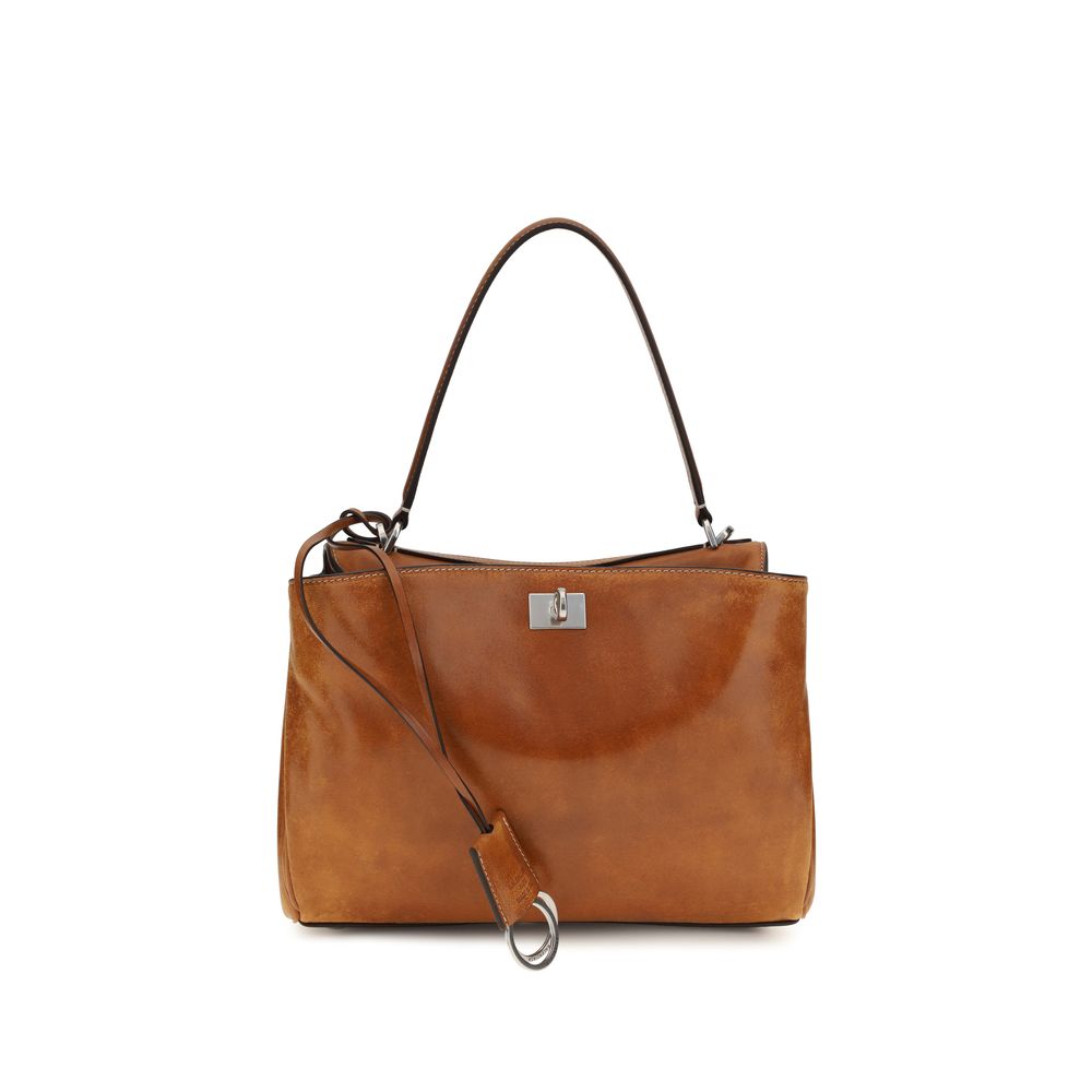 Balenciaga Brown Lamb Leather Small Rodeo Handbag