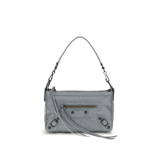 Balenciaga Gray Lamb Leather Le City Moto Mini Handbag