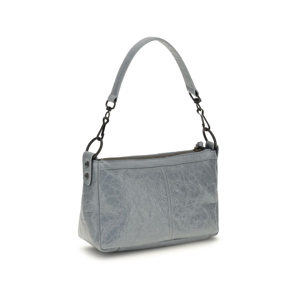 Balenciaga Gray Lamb Leather Le City Moto Mini Handbag